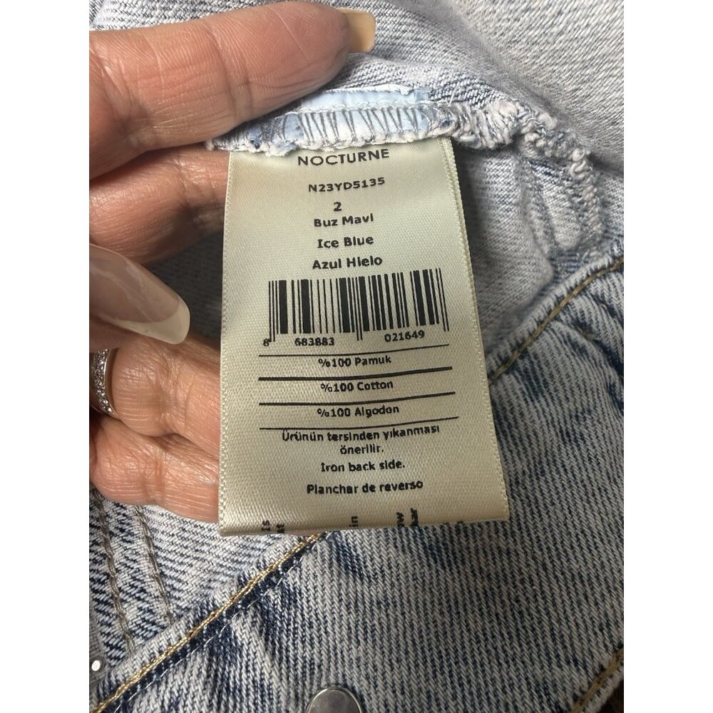 Free People Nocturne Studded Women’s denim blue Jacket Size L - Picture 7 of 13